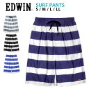 EDWIN エドウィン メンズ サーフパンツ 水着 S M L LL 818305 スイムウエア 男性 海パン 海水パンツ ハーフパンツ トランクス ファスナー付きポケット ジップ ジッパー ブラック グレー ネイビー ブルー 黒 青 大きいサイズあり　【メール便送料無料】 ※在庫限り sw2623