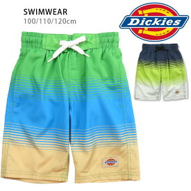 Dickies ディッキーズ キッズ用サーフパンツ水着 100 110 120 710701 スイムパンツ 海パン 海水パンツ 子ども 子供 男の子 男児 短パン トランクス ボーダー柄 ロゴ 紺 緑 ネイビー グリーン メール便送料無料