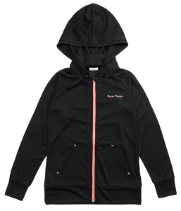 Ocean Pacific キッズ ジュニア 女の子 長袖 ラッシュガード 水着 130 140 150 569433 オーシャンパシフィック ラッシュパーカー フード付き 帽子付 子ども 女児 UV UPF50+ 無地 シンプル スクール水着 学