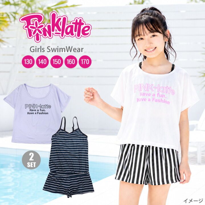 楽天市場】PINK-latte キッズ ジュニア女児用ワンピーススクール水着 