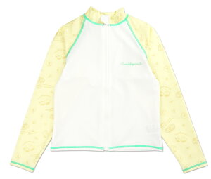 すみっコぐらし 長袖 ラッシュガード キッズ ジュニア 110 120 130 140 342901 ジップアップ 紫外線防止 UVカット 日焼け防止 子ども 女児 無地 キャラクター 白 ホワイト 青 紫 緑 黄 ブルー パープ