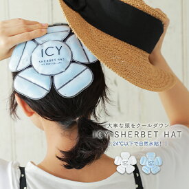 『ICY SHERBET HAT』[ヘッドクール クール アイス 冷感 冷却 ひんやり 大人 保冷 キッズ 暑さ対策 熱中症対策 子供 帽子 頭 夏 クールパッド ヘッドパッド アイスパッド PCM]◇※メール便可※【5】