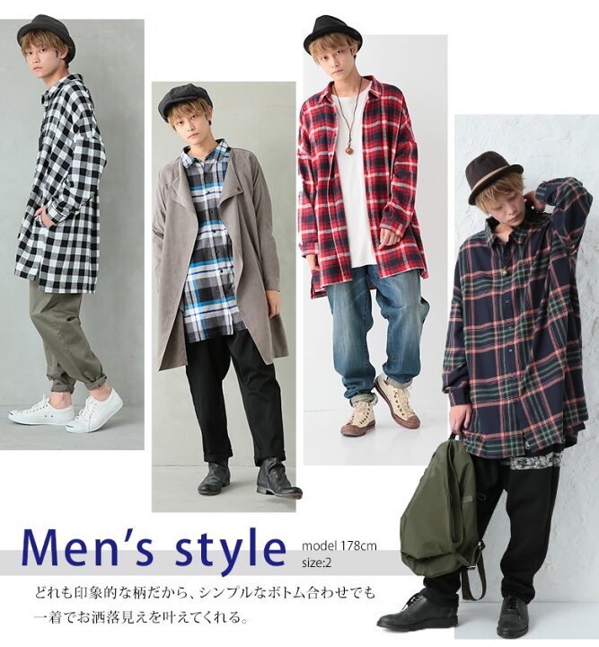 楽天市場 選べるm 3lサイズ展開 N Orlabelチェック柄ロングシャツ ロングシャツ レディース メンズ ユニセックス ペア トップス シャツ 羽織 長袖 チェック 4種 襟付き メール便不可 オシャレウォーカー Osharewalker