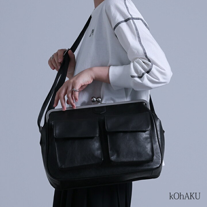 楽天市場 Kohakuがま口ショルダーバッグ がま口 バッグ レディース メンズ ユニセックス ショルダーバッグ クラッチバッグ ペア 無地 ストライプ柄 マチ ポケット 収納力 大容量 メール便不可 オシャレウォーカー Osharewalker
