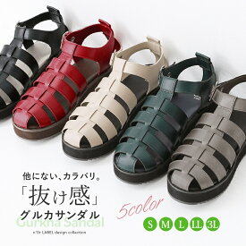 【全品送料無料】『バックルデザイングルカサンダル』[n'OrLABEL グルカサンダル レディース 春夏 シューズ 靴 厚底 フラット ぺたんこ クッション インソール ストラップ 調節可能 合皮]※返品交換不可※【メール便不可】【50】