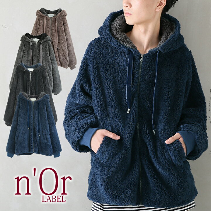 楽天市場 N Orlabel配色あったかボアパーカー パーカー メンズ トップス 長袖 羽織 ライトアウター ジップアップ フード ボア ユニセックス レディース メール便不可 オシャレウォーカー Osharewalker