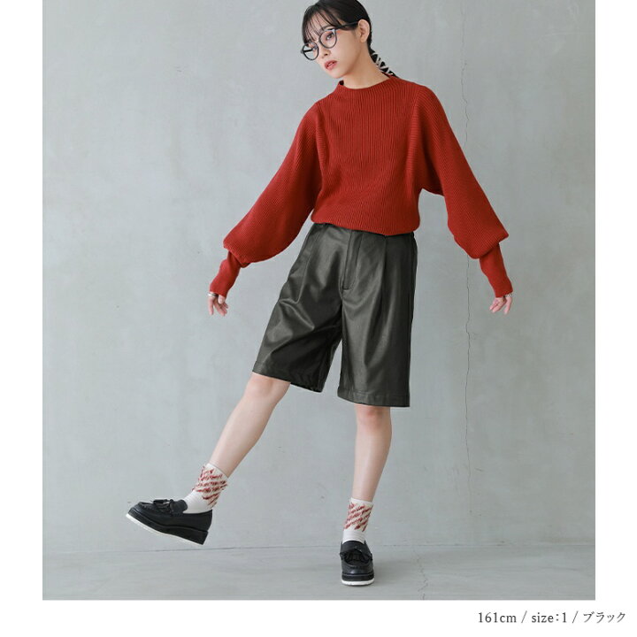 楽天市場】[3点以上購入15％OFF]『フェイクレザーハーフパンツ』[n  