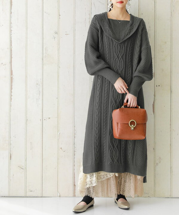 楽天市場】『セーラーカラーケーブルニットワンピース』[somari 