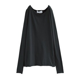 『シンプル袖クシュロンT』[n'OrLABEL ロングTシャツ レディース トップス インナー 長袖 カットソー クルーネック コットン 綿100％ 国産 日本製 無地]※メール便可※【5】