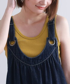 タンク タンクトップ ロング トップス インナー レディース レイヤード 無地 ボーダー 国産 日本製 ビビッド コットン100 コットン 綿 コットン混 綿混 キャミ 大きいサイズ 春 夏※メール便可※【5】