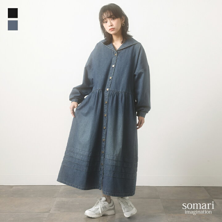 楽天市場】【30％OFF】【送料無料】『セーラーデニムワンピース  