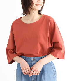 【新色登場】『汗ジミ防止ゆるっとUネックTシャツ』[n'OrLABEL Tシャツ レディース 春夏 半袖 カットソー Uネック 無地 五分袖 七分袖 綿100% コットン シンプル 着回し 汗ジミ防止シリーズ]※メール便可※【10】