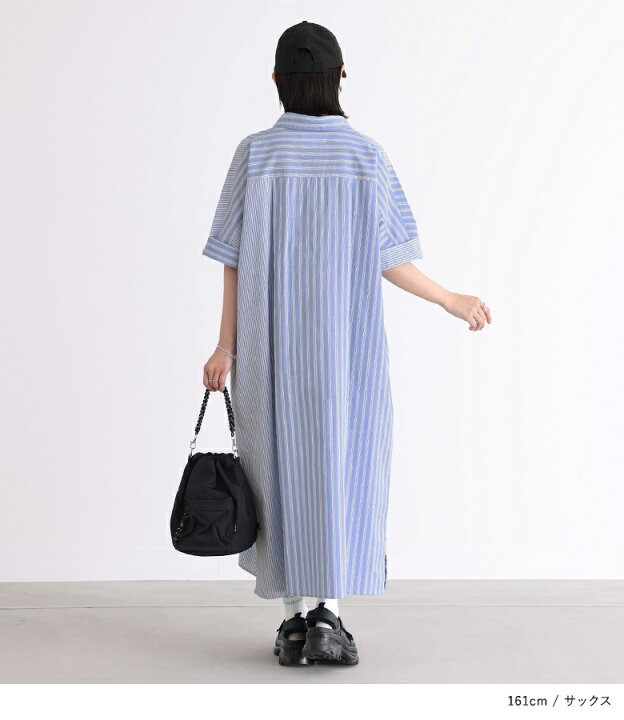 楽天市場】『マルチストライプ柄シャツワンピース』[n