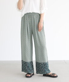 【感謝価格】イージーパンツ ボトムス パンツ レディース ギャザーイージーパンツ ワイド ゆったり 体型カバー 大きいサイズ ボトムス ずぼん ズボン ロング丈 パネル柄 総柄 ギャザー レーヨン 涼しい 春 夏 オシャレ ◇※メール便可※【5】