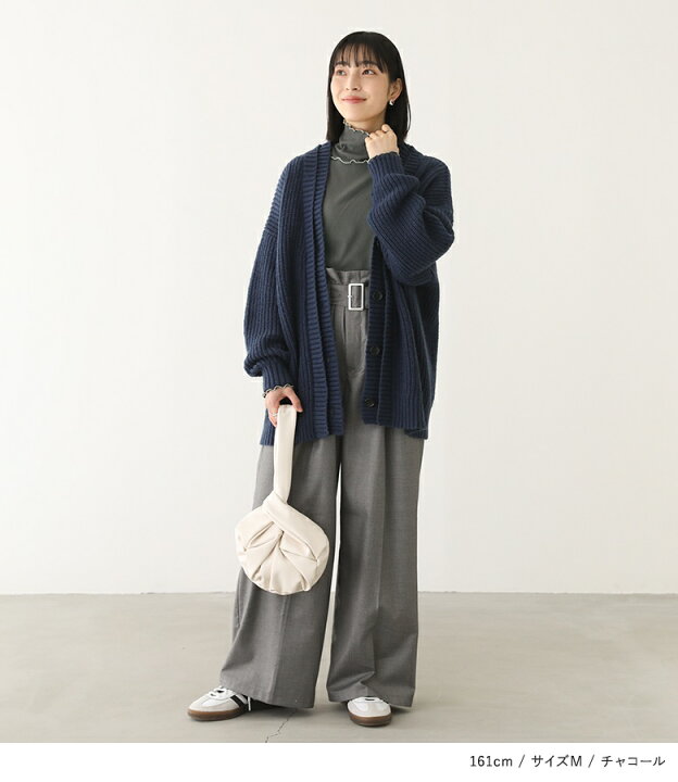 wirrow 薄手ウールハイネックカットソー チャコール size1 wirrow  