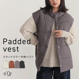 ベスト 中綿 レディース アウター ライトアウター 中綿ベスト スタンドカラー ポケット 軽い あったか レイヤード 重ね着 体型カバー お尻が隠れる 秋 冬 オシャレウォーカー【メール便不可】【50】