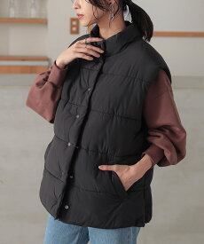 【11/11 1:59迄ほぼ全品20%OFF】ダウンベスト ベスト レディース アウター ライトアウター レディースアウター 中綿ベスト スタンドカラー ポケット 中綿 軽い あったか 体型カバー お尻が隠れる ダウン 秋冬 チョッキ オシャレウォーカー【メール便不可】【50】