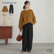 2点コーデセット 2024 レディース パンツ ボトムス ロングパンツ 10分丈 タック 無地 ニット トップス セ…
