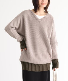 【一部カラー限定20%OFF】ニット セーター レディース トップス 長袖 Vネック ドルマン ドルマンニット ロング チュニック お尻が隠れる 大きいサイズ 体型カバー ゆったり 無地 配色 秋 冬 ユニセックス オシャレウォーカー【メール便不可】【40】