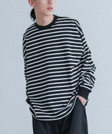 ロンT メンズ トップス カットソー プルオーバー 長袖 クルーネック 綿100％ 袖タック ボリューム袖 袖コンシャス リブ袖 ショート丈 ミドル丈 配色 無地 ボーダー ゆったり 春 夏 秋 冬 オシャレウォーカー※メール便可※【10】