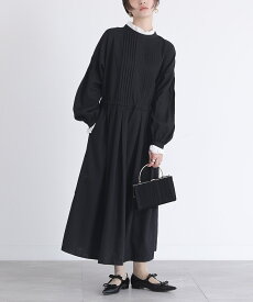 【クーポンで10%OFF 6/9 23:59迄】ワンピース ロングワンピース 長袖ワンピース レディース 長袖 春 秋 冬 ロング丈 マキシ丈 無地 フリル ピンタック リネン混 ぽわん袖 リボン オケージョン セレモニー 着回し【メール便不可】【30】