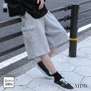 【感謝価格】パンツ ハーフパンツ メンズ ボトムス 膝丈 カーゴパンツ スウェットパンツ 短パン 裏毛 総ゴム 綿100％ コットン100％ ワイド セットアップ ポケット 春 夏 秋 オシャレウォーカー◇【メール便不可】【30】