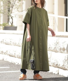 UVカット 接触冷感 ワンピース レディース シャツワンピース ロング 春 夏 半袖 UV 防汚 抗菌防臭 ストレッチ アウトドア 晴雨兼用 羽織 ハレアメシリーズ オシャレウォーカー【メール便不可】【20】