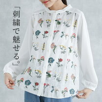楽天市場】花柄 ブラウス（素材（生地・毛糸）麻・リネン 