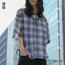 【期間限定！最大50％OFFクーポン対象】シャツ メンズ トップス 半袖 カジュアルシャツ 羽織 チェック柄 メッシュ レイヤード 重ね着 透け感 オープンカラー 開襟 チェックシャツ 春 夏 オシャレウォーカー※メール便可※【5】