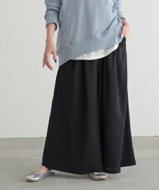 【11/11 1:59迄クーポンで20%OFF】ガウチョパンツ ロング レディース ボトムス ワイドパンツ アンクル丈 ウエストゴム ポケット ツイル生地 タック 体型カバー パンツ ロングパンツ 薄手 春 夏 秋 オシャレウォーカー※メール便可※【10】