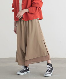 パンツ レディース ボトムス ロングパンツ ワイドパンツ 着丈が選べる レギュラー丈 ロング丈 シフォン ウエストゴム ガウチョパンツ ゆったり 楽ちん アシンメトリー アシメ 選べる着丈シリーズ 秋 冬 春 オシャレウォーカー※メール便可※【10】