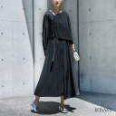 【クーポンで10％OFF 3/11 12:59迄】【送料無料】ワンピース レディース ドレス 長袖 ロングワンピース 変形 フレア アシンメトリー アシメ オケージョン プリーツ シフォン ベルト フォーマル 裏地付き 春 夏 秋 冬 オシャレウォーカー【メール便不可】【50】