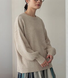 【クーポンで20%OFF 12/11 23:59迄】ニット セーター レディース 秋 冬 トップス 長袖 クルーネック ぽわん袖 ギャザー 洗濯機OK マシンウォッシャブル レイヤード 重ね着 楽ちん ゆったり オシャレウォーカー【メール便不可】【20】