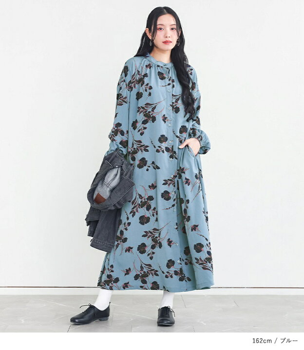 楽天市場】ワンピース レディース 春 秋 ロング 長袖 羽織 花柄 