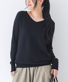 【新色登場】ニット レディース トップス 長袖 薄手 セーター Vネック 綿100％ コットン 無地 体型カバー ゆったり 着回し プルオーバー 綿ニット 大きいサイズ 春 夏 秋 オシャレウォーカー※メール便可※【10】