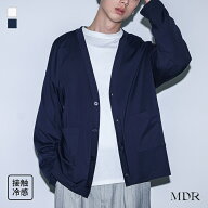 接触冷感 カーディガン 長袖 メンズ トップス 羽織 薄手 軽量 ポンチ素材 オーバーサイズ ドロップショル…