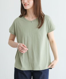 【クーポンで30％OFF 4/13 23:59迄】【送料無料】汗じみ防止 Tシャツ レディース 半袖 春 トップス フレンチスリーブ クルーネック カットソー 綿混 接触冷感 吸水速乾 プルオーバー 着回し 夏 二の腕カバー 白 黒 オシャレウォーカー※メール便可※【5】