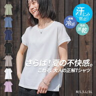 【送料無料】汗じみ防止 Tシャツ レディース 半袖 春 トップス フレンチスリーブ クルーネック カットソ…