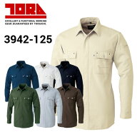 寅壱 3942 長袖シャツ M〜3L 綿100％ 日本製生地 コットン 吸汗 ドライ シャツ 長袖 シンプル TORA 現場 …