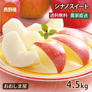 りんご シナノスイート 4.5kg (12〜18玉前後) 10月中旬より順次出荷 送料無料 長野 リンゴ 長野産 長野県産 農家直送 国産 フルーツ 果物 大嶌屋(おおしまや)