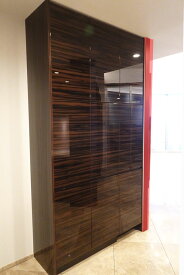 【モデルルーム展示品】W1290 トール型食器棚 カップボード 木目調ブラウン【U1101-04】-50%OFF対象品