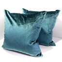 【新古品】 【モデルルーム展示品】FISBA(クリスチャン・フィッシュバッハ) 45×45cm クッション グリーン系 光沢有り インナークッション付き 2点セット【Y1107-03】