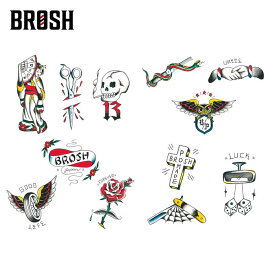 9/4(木) 在庫補充 / BROSH (ブロッシュ) STICKER SHEET ブロッシュ ブロッシュポマード brosh ポマード ステッカーシート ステッカー シール おしゃれ アメリカン ブランド TATTOO 【メール便 / 送料220円】