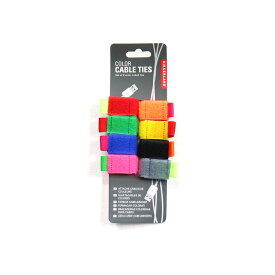 【正規輸入品】 KIKKERLAND (キッカーランド) Color Cable Ties set of 8 ケーブルタイ ケーブルバンド 結束バンド マジックテープ かわいい テレビ ケーブル パソコン 周り 配線 整理 kikkerland キッカーランド 【メール便 / 送料220円】