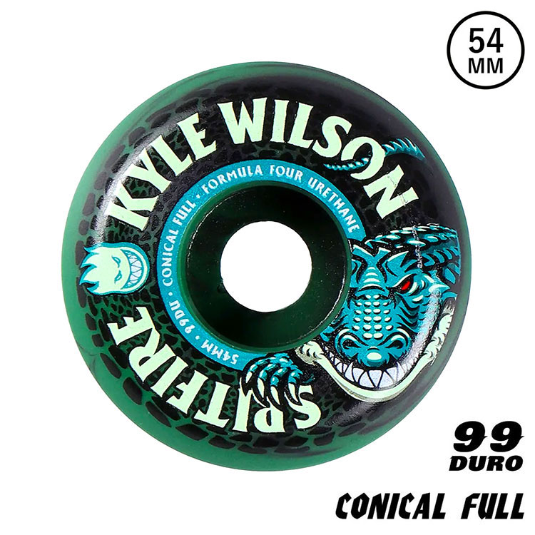 【正規輸入品】 SPITFIRE WHEELS (スピットファイヤー) KYLE WILSON DEATH ROLL FORMULA FOUR  CONICAL FULL 99DURO 54mm スケートボード ウィール スケボー ハードウィール スピットファイアー 99A F4 コニカルフル  