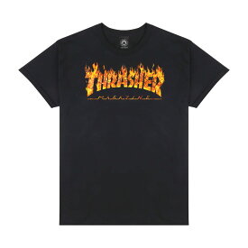 【正規輸入品】 THRASHER (スラッシャー) Inferno T-Shirt スラッシャー スケボー Tシャツ メンズ 半袖 ティーシャツ 綿100 黒 ブラック インフェルノ M L XL US アメリカ企画 【メール便 / 送料無料】