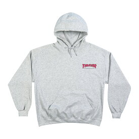 【正規輸入品】 THRASHER (スラッシャー) Little Outline Hoodie スラッシャー パーカー スケボー ブランド 秋冬 メンズ 裏起毛 プルオーバー ストリート おしゃれ ワンポイント 紐 グレー アメリカサイズ M L XL US アメリカ企画 即日発送 【送料無料】【あす楽対応】