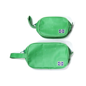 WASABI (ワサビ) BAG IN BAG SET (2PCS) dead stock fabric バッグインバッグ ポーチ メンズ 小物入れ ミニ 大きめ 小さめ おしゃれ 防水 マチ付き オシャレ ブランド 大人 アウトドア 赤 アメカジ コンパクト マチあり 旅行 20cm 持ち手 小さめ 【送料無料】