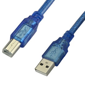 [ 相性保証付 NO:D-C-31] メール便対応　USBケーブル USB2.0ケーブル A-Bタイプ フェライトコア付 1.5m 透明ブルー qq