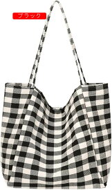 トートバッグ　レディース　大容量　A4ファイル可　2wayトート　33x34cm　チェック柄　おしゃれ　日用品　書類　本　タブレット　ノートパソコン　通勤　通学　ショッピングバッグ　レッド
